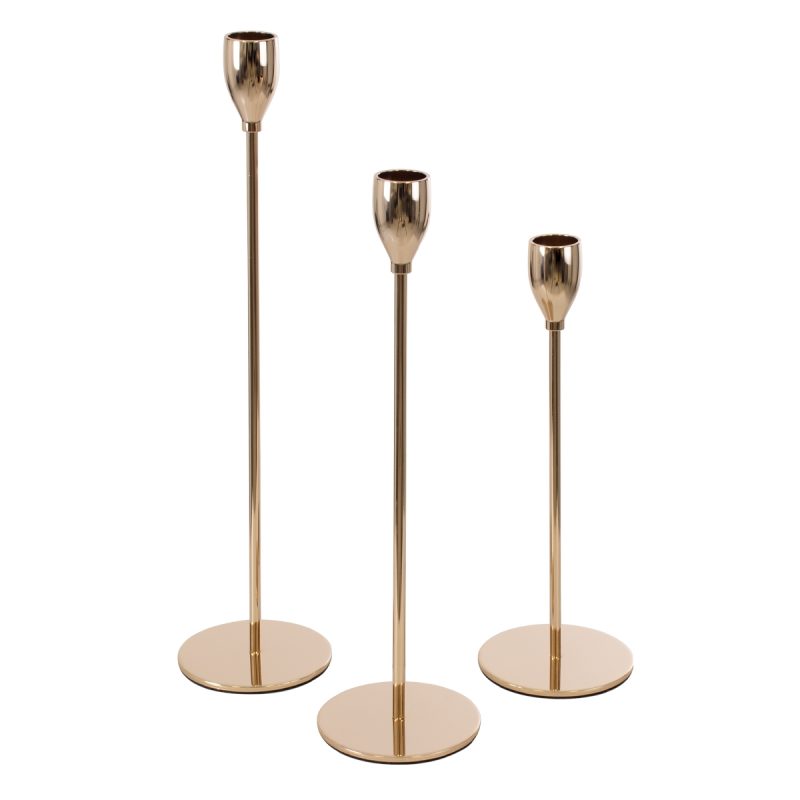 Elegant Metal Candle Stick Holders Luxury- Rose Gold