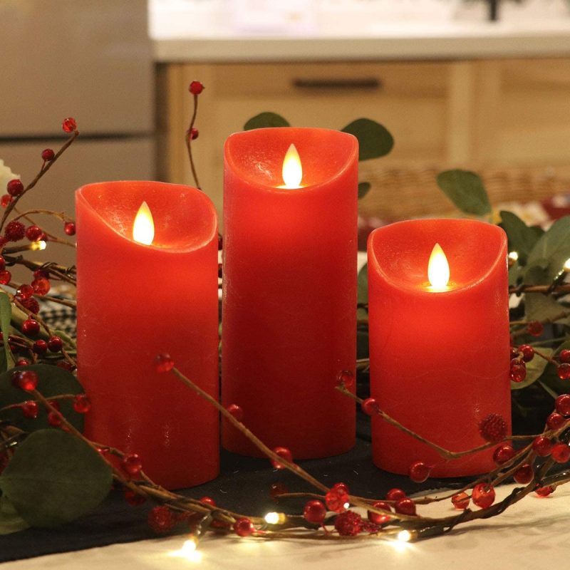 SET of 3 Decorative Realistic LED Paraffin Candles - Image 3