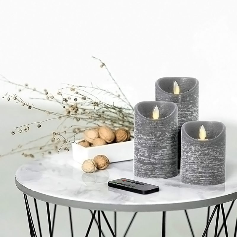 SET of 3 Decorative Realistic LED Paraffin Candles - Image 3