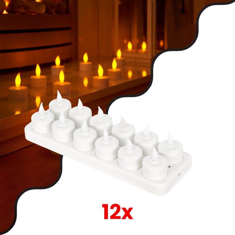 Flameless Rechargeable Led lights (12 Set)