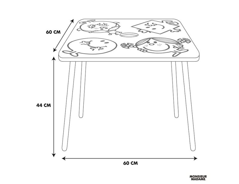 Table Monsieur Madame with pencil holder - Image 8