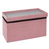 Pink Foldable Storage Bench - Image 3