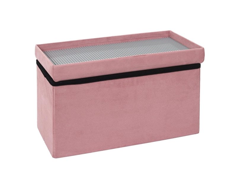 Pink Foldable Storage Bench - Image 3