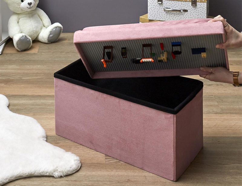 Pink Foldable Storage Bench - Image 8