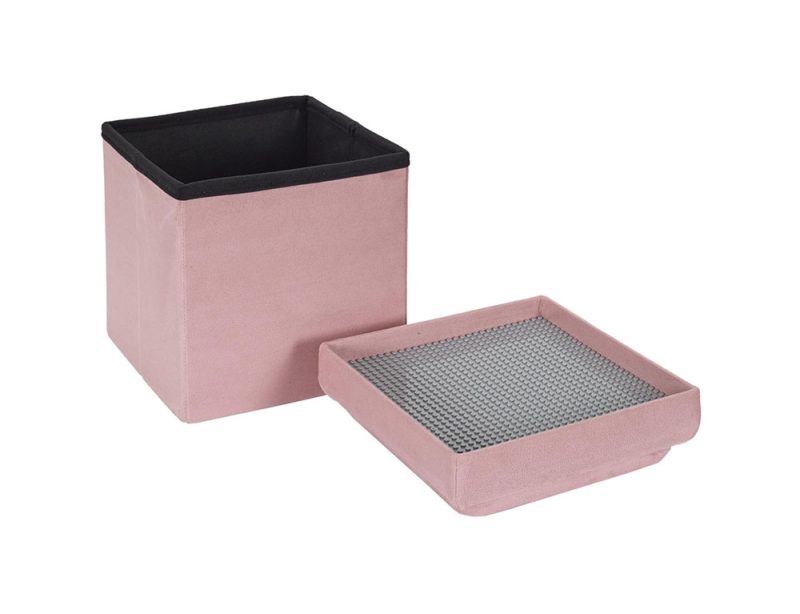 Pink Foldable Storage Pouffe - Image 4