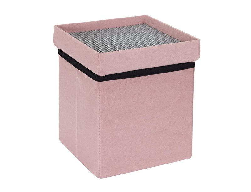 Pink Foldable Storage Pouffe - Image 5