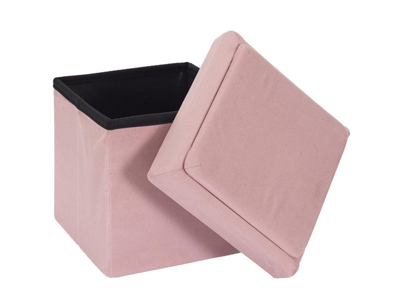 Pink Foldable Storage Pouffe - Image 6