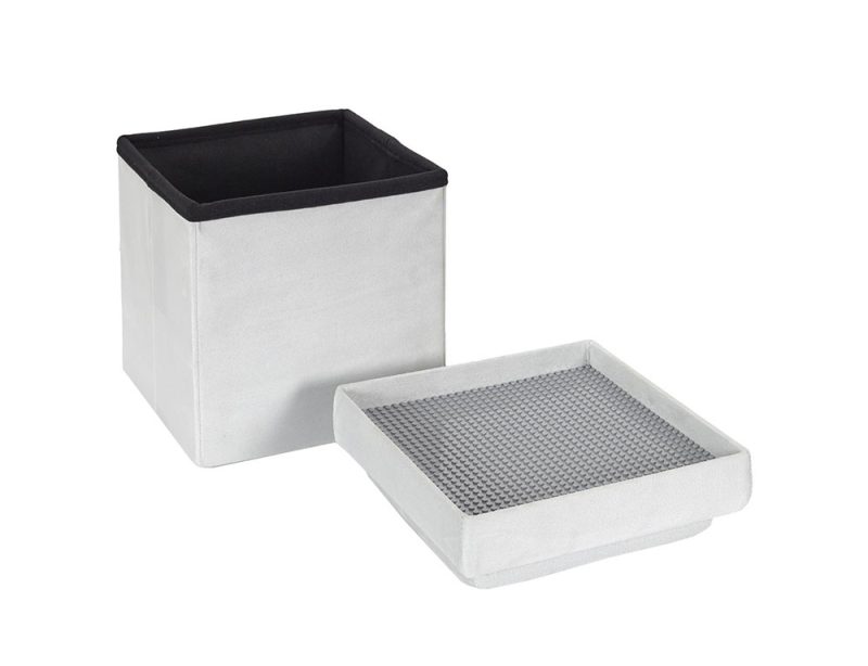 Gray Foldable Storage Pouffe - Image 4