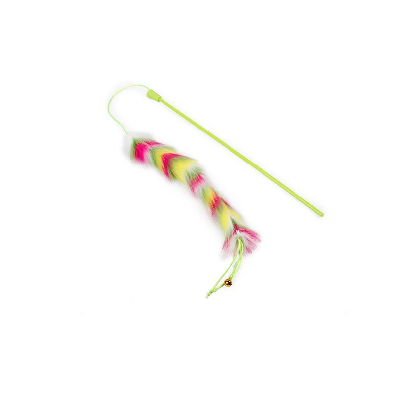 AFP Cat Toy Long Fluff Wand Pink - Image 2