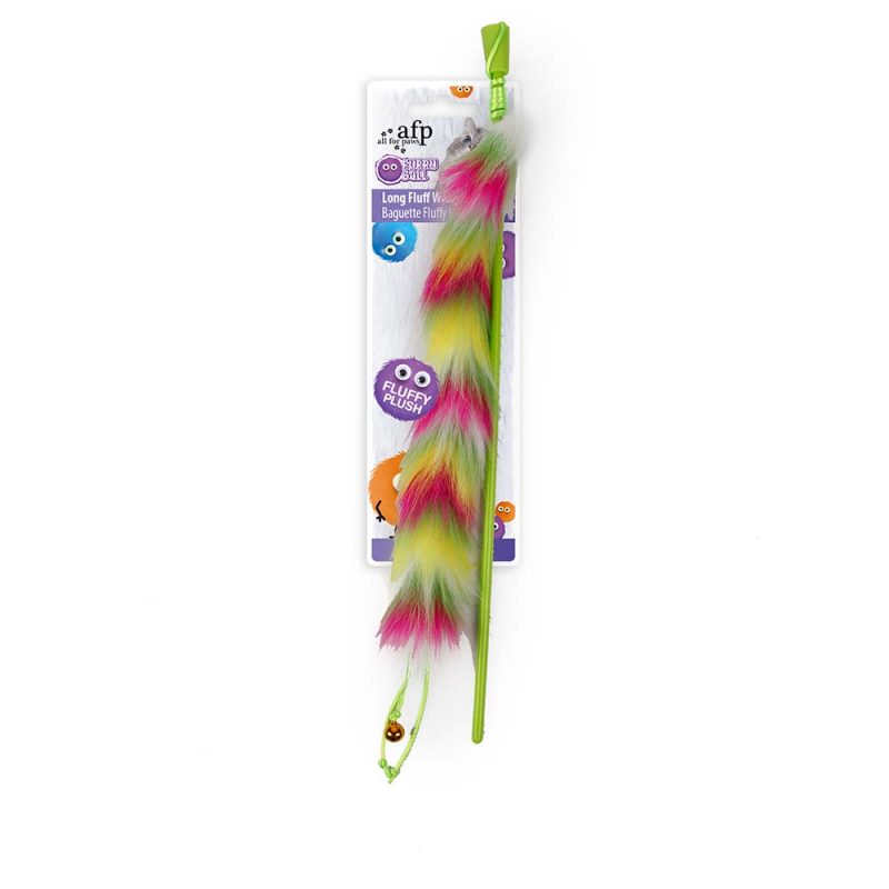 AFP Cat Toy Long Fluff Wand Pink