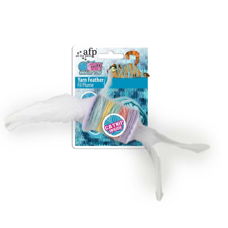 AFP Cat Toy Knotty Habit Yarn Feather