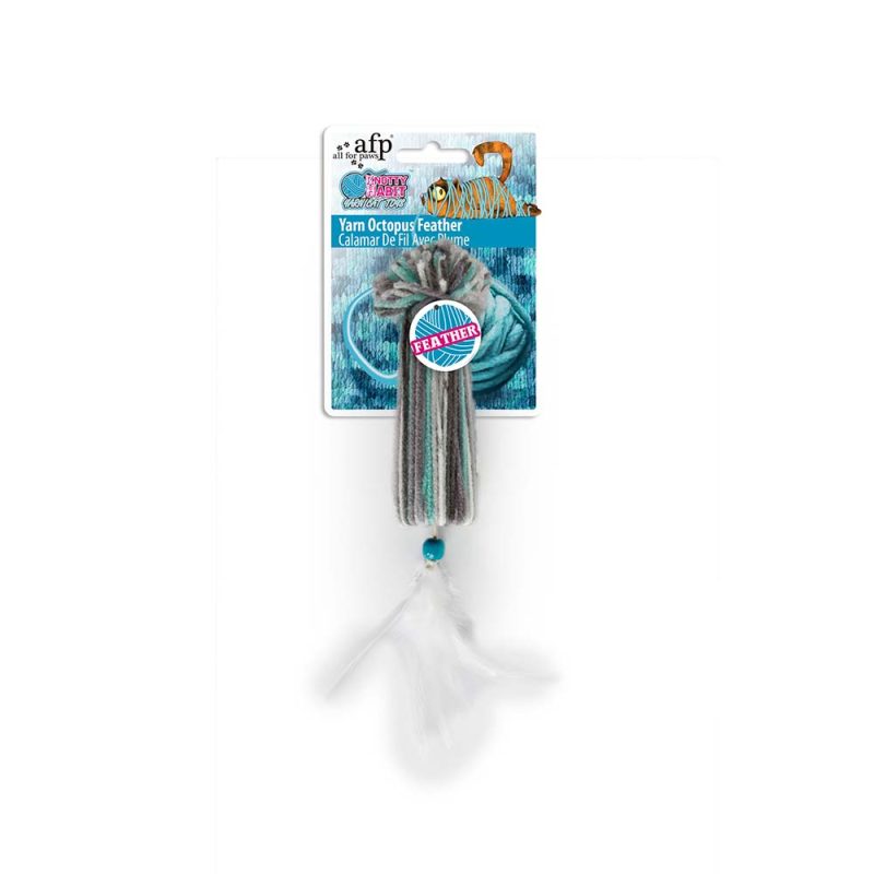 AFP Cat Toy Knotty Habit Yarn Octopus Feather