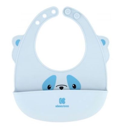 Silicone bib with food collector Blue Kikkaboo