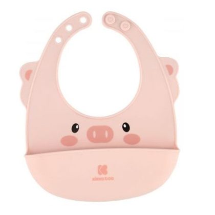 Silicone bib with food collector Pink Kikkaboo